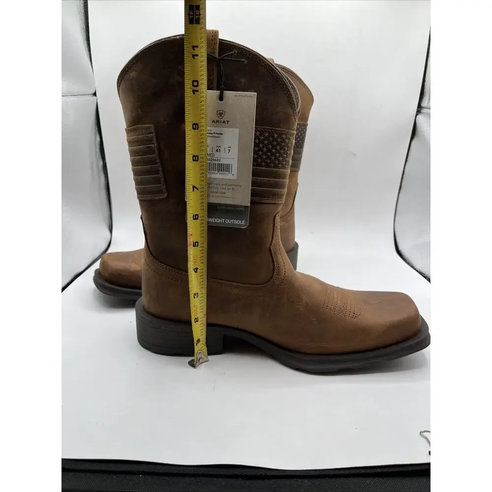 Ariat Rambler Patriot Boots 10029692 Men’s Sz 8 D Leather Western Workwear NWT